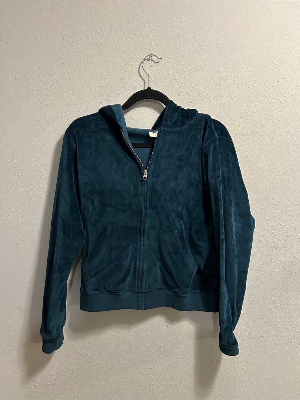 Pact Pure Velour Zip Hoodie Organic Cotton Celestial Teal